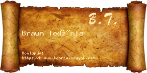 Braun Teónia névjegykártya
